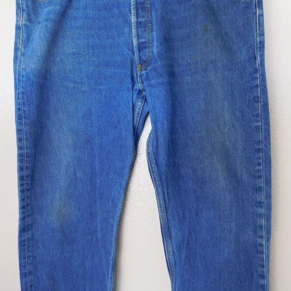 Levis 501 XX Jeans Size 40 x 34 Denim 5 Pocket Indigo Blue Casual Button Fly - Picture 6 of 10